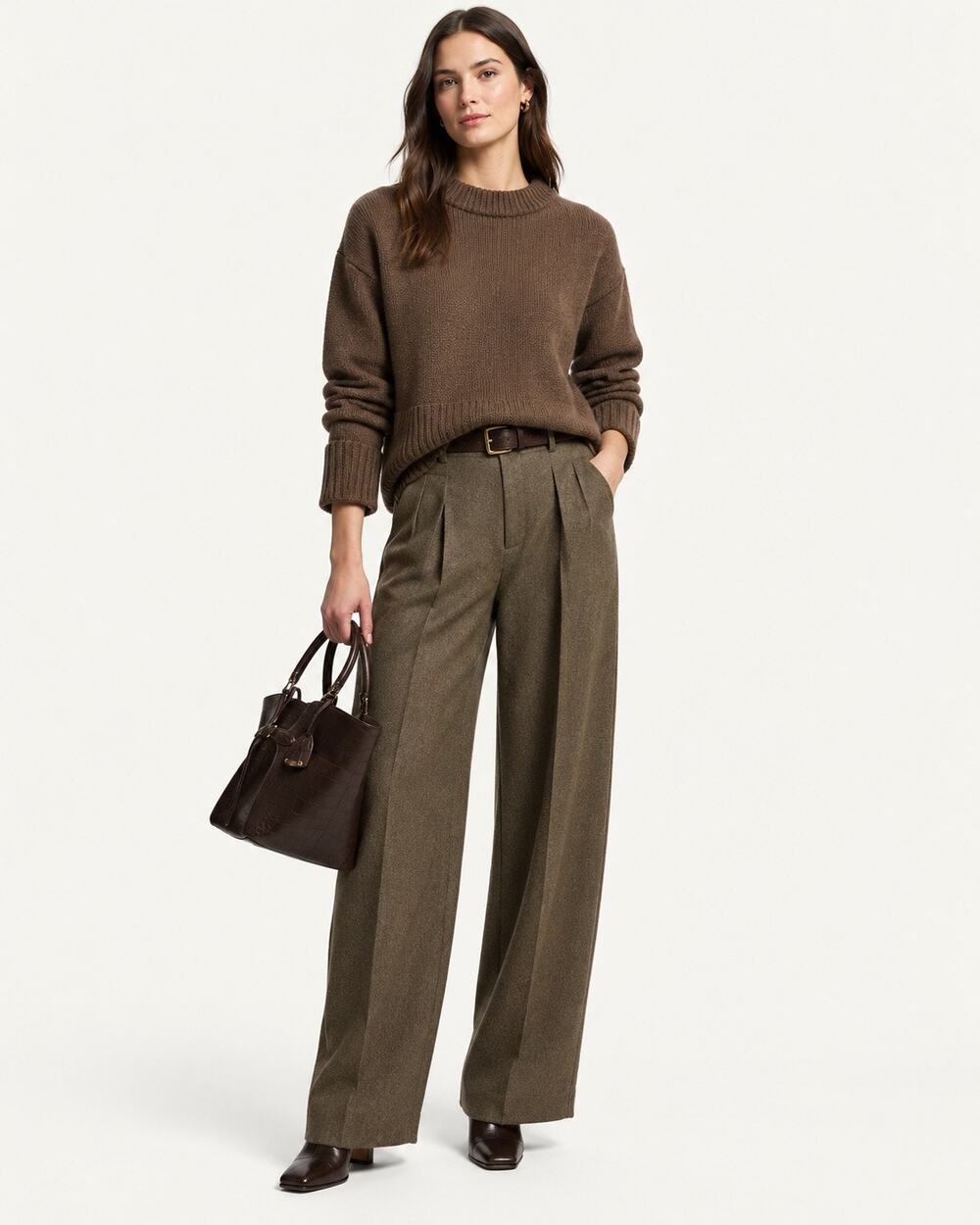 Polo Ralph Lauren 100% Cashmere Brown Mock Neck Sweater